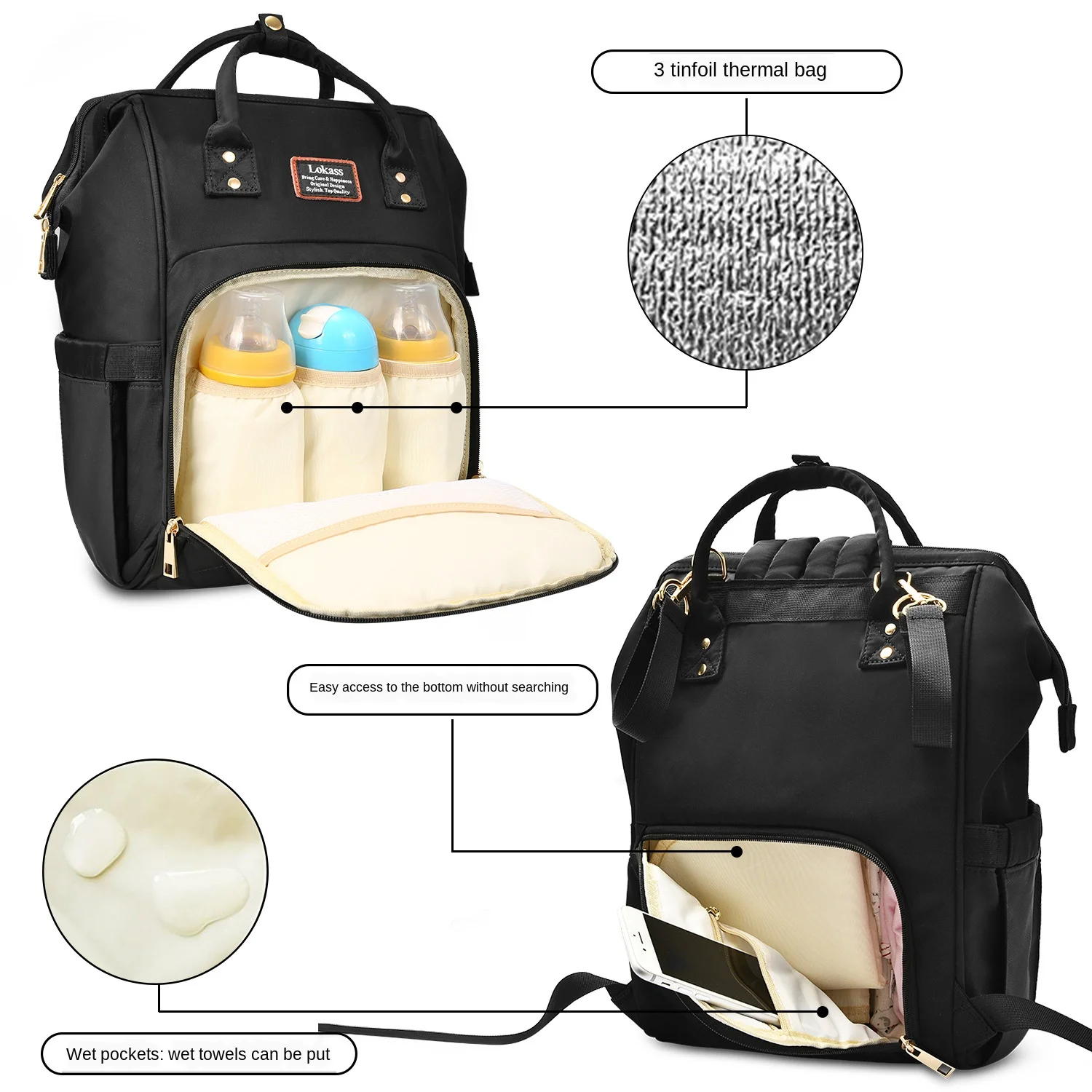 Solid Mummy Maternity Nappy Bag Large Capacity Baby Diaper Bag for Stroller Travel Backpack Designer Nursing Bag for Baby Care Solid Mummy Maternity Nappy Bag Large Capacity Baby Diaper Bag for Stroller Travel Backpack Designer Nursing Bag for Baby Care