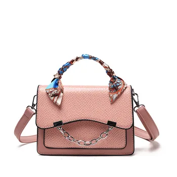 

Fashion Pu Soild Colo Scarf Broadband Small Square Bags For Women 2020 Shopping Wallet And Chain Shoulder Bags Fashion Bag