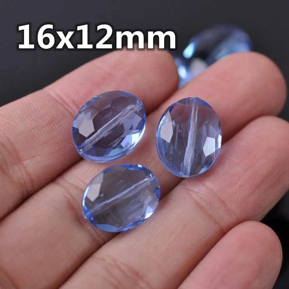 Crystal beads 10pcs 12x9mm 16x12mm 20x16mm Oval Faceted Crystal Glass Loose Beads Jewelry Making DIY Crafts