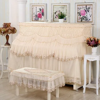 

Piano Cover Dustproof Lace Full Cover Stool Cover European Piano Cover Fashion Design