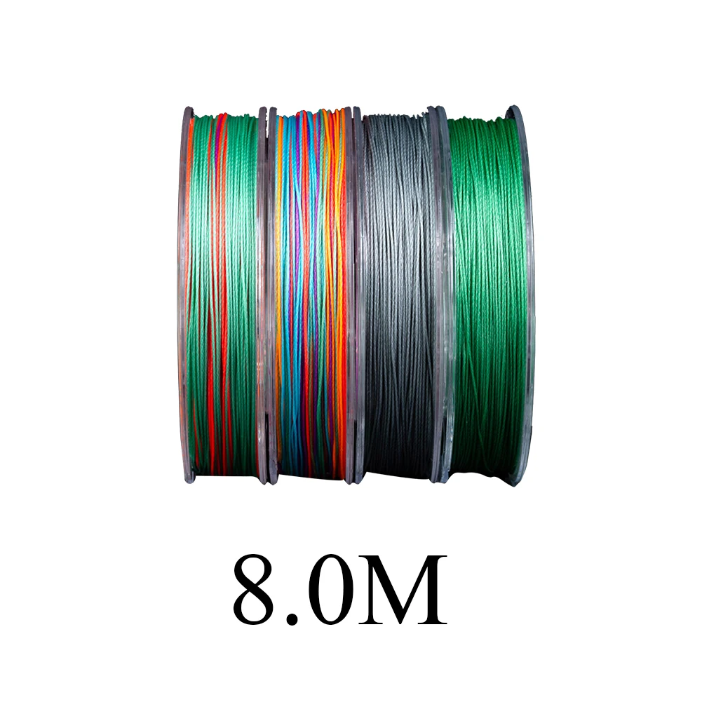 8.0 8 прядей плетеные лески PE шпагат пряжа практичный жесткий антиукус Multifilament износостойкая леска - Цвет: 8.0