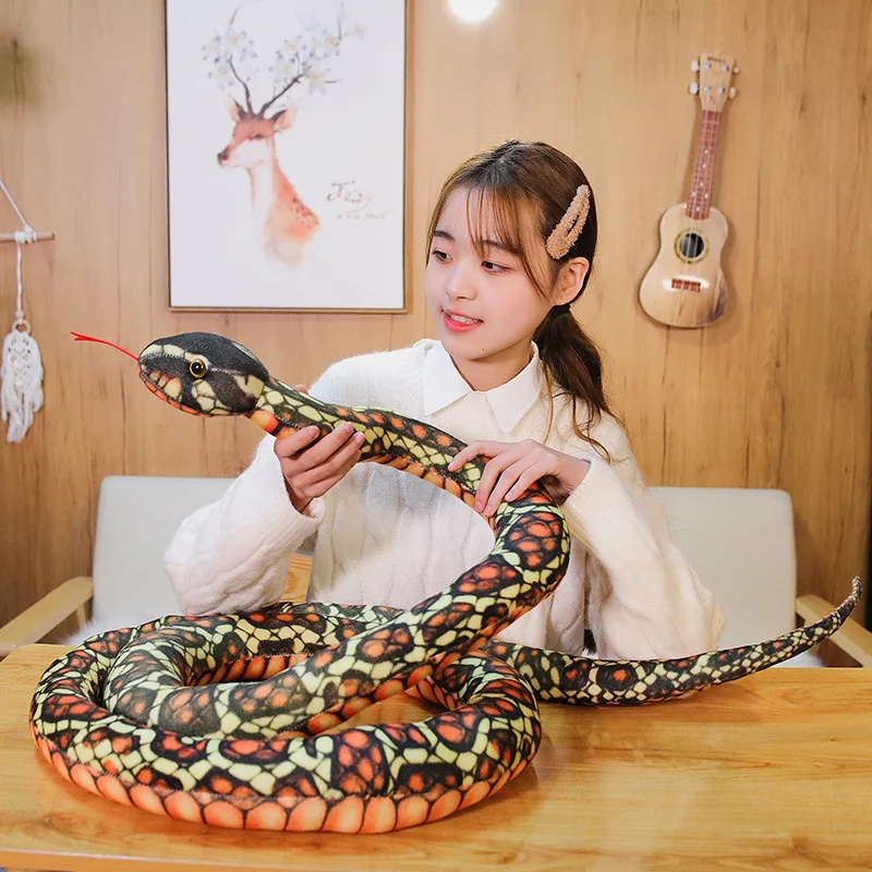 Искусственные змеи 300 см плюшевая игрушка гигантская Кобра длинная набивная
