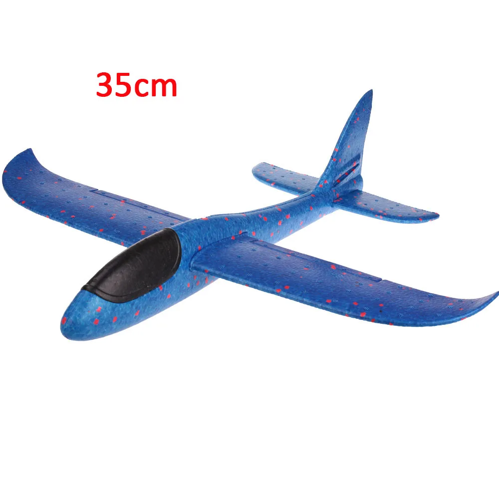 35cm-Blue Детские игрушки «сделай сам» самолет из пеноматериала ручной бросок самолет Летающий планер самолет вертолеты летающие модели самолетов самолет игрушка для детей игры на открытом воздухе - Цвет: 35cm-Blue
