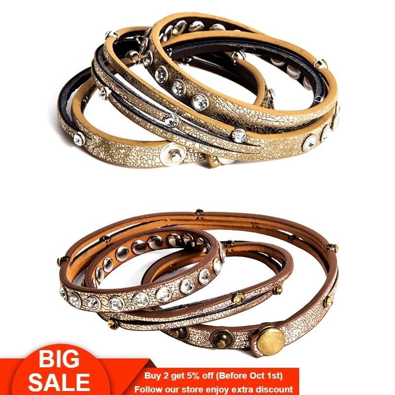 

Fever&Free Multilayer Vintage Retro Bracelets For Men Women Adjustable Wrap Leather Bracelet Wristband Bangles Jewelry Wholesale