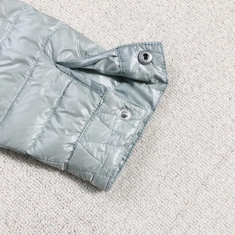 Origional Short Stand Collar Thin down Jacket Coat Women's Winter New Style Solid Color 90 White Duck Down Jacket Women's