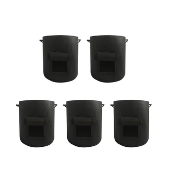 

5pcs Sweet Potato Planting Pouch Peanut Planting Bag Plant Growing Bag For Planting Use (Size S 4 Gallon Black)