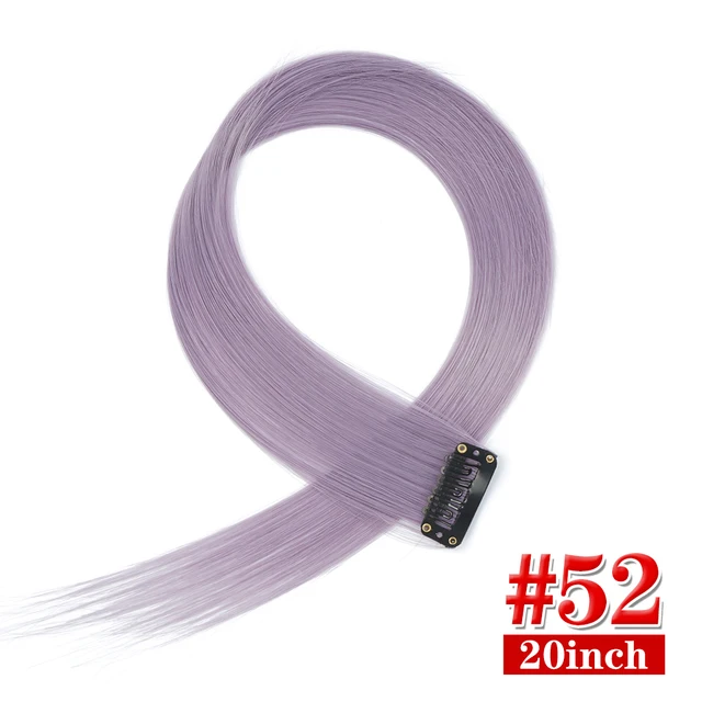 Clip in Hair Extensions Highlights Straight Long Hairpiece Hair Accessories for Girls Women Kids Doll Hair Pieces Wigs Pieces 52