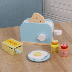 Simulation d'ustensiles de cuisine en bois pour enfants, Machine à café éducative créative, grille pain, jouets de cuisine, outils cognitifs pour enfants 
