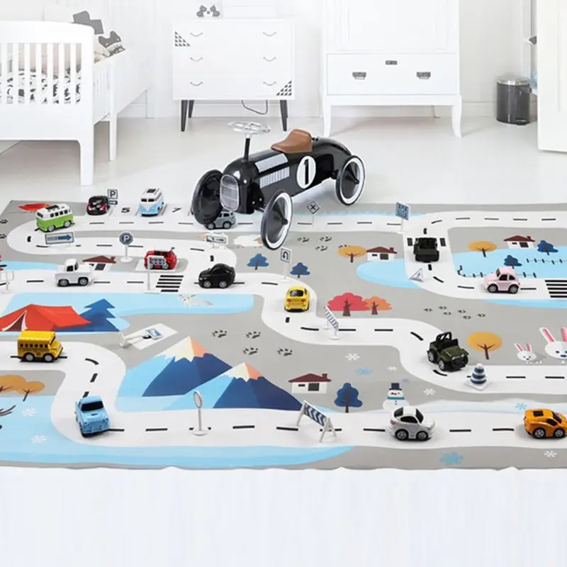 Автомобильный коврик для детской игровой площадки, Дорожная карта, портативный коврик для детской игровой площадки, развивающие игрушки
