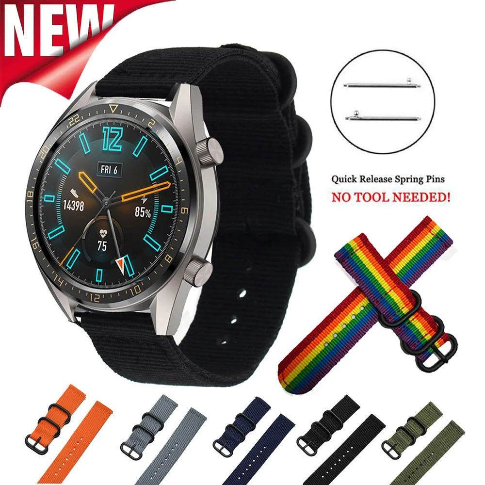 

Quick Release Canvas Nylon Watchband for Huawei Watch GT Honor Magic Watch Band Wrist Strap Metal Bracelet Belt For TicWatch Pro