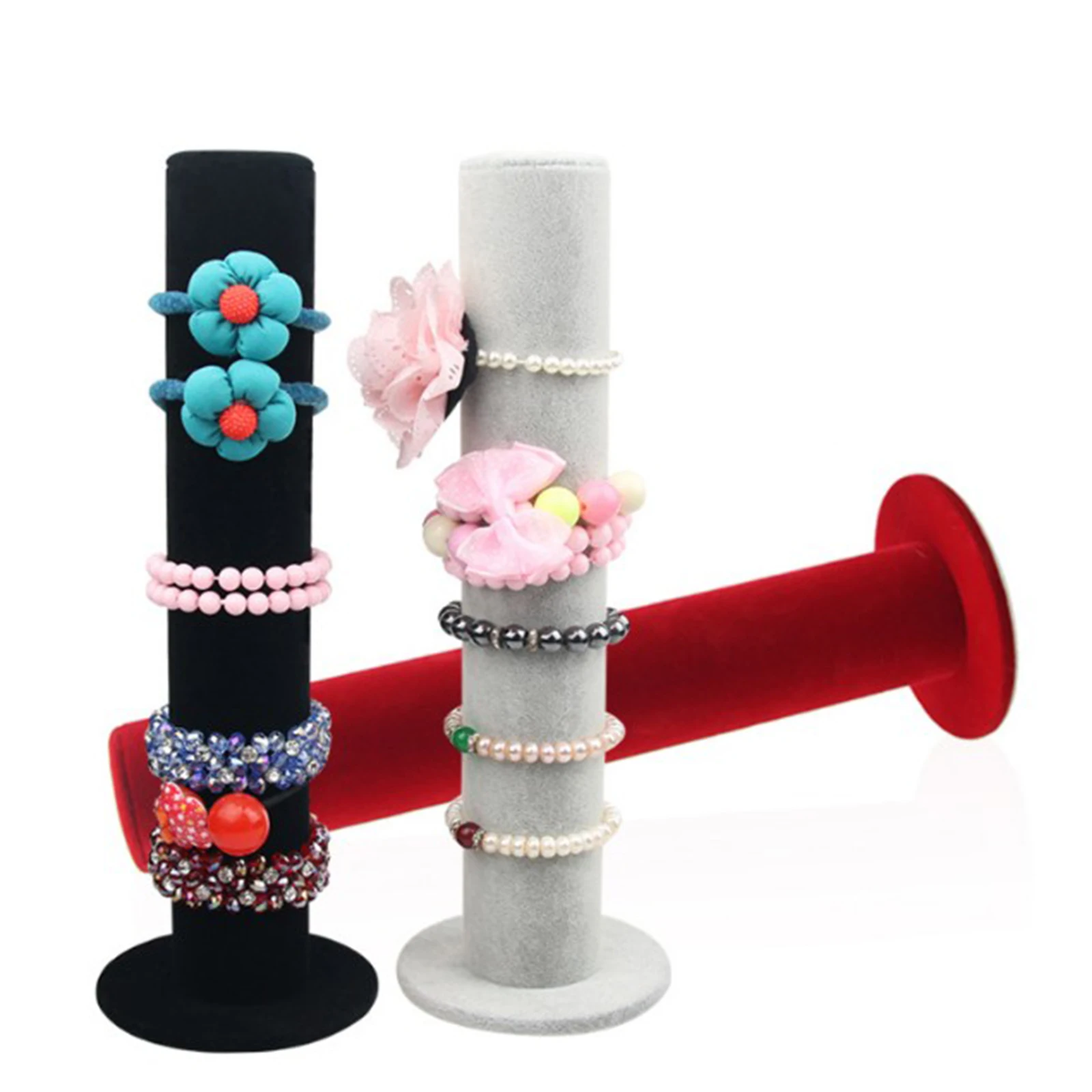 Velvet Jewelry Display Bar - Necklace Stand Watch Holder, Tabletop Necklace & Bracelet Storage Organizer Display for Home Store 1