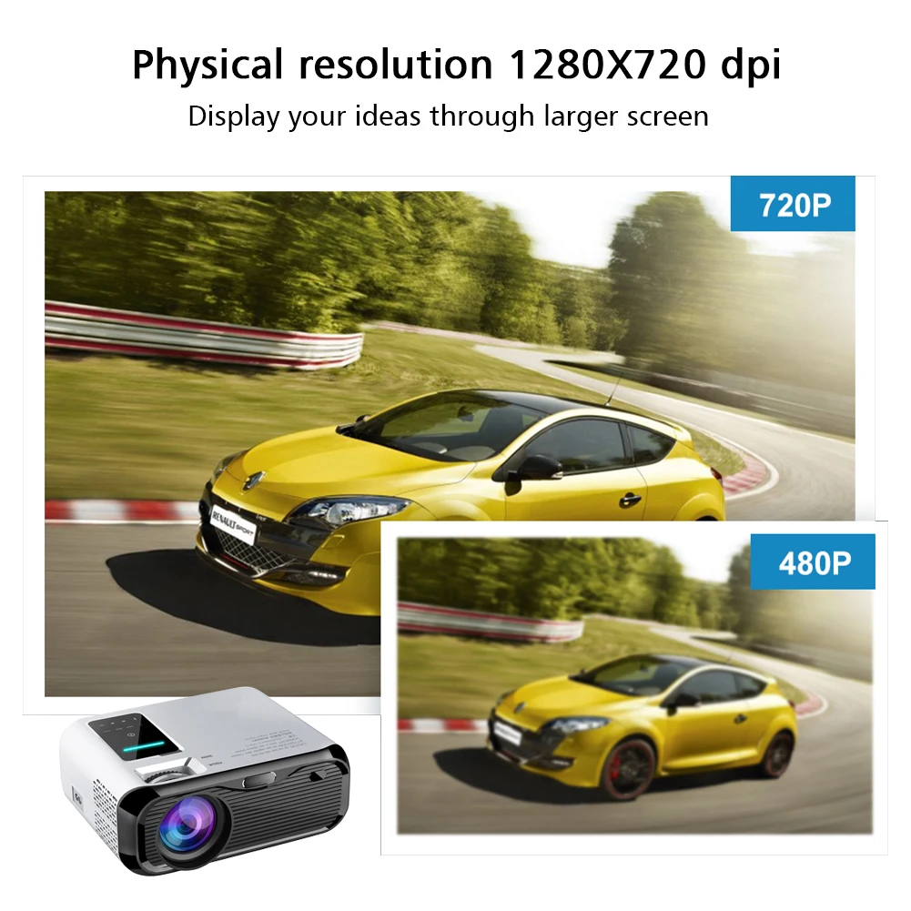 Американский стандарт белый E500 портативный lcd HD Бизнес Офис 1080P домашний мини смарт HD проектор нормальное издание