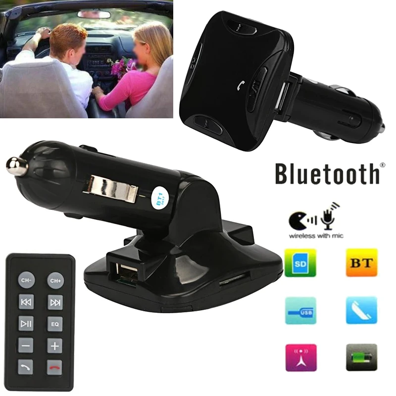 Автомобильное зарядное устройство DC 5V 2.1A черный Bluetooth V3.0 Комплект LCD MP3-плеер fm-передатчик изготовлен из высококачественного материала, прочный
