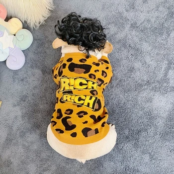 

French Bulldog Leopard Sweater Jumper Winter Warm Pet Dog Clothes Puppy Jacket Coat For Small Medium Dogs Corgi Chihuahua MPC06