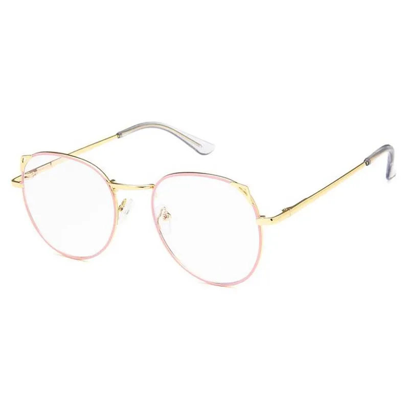 Metal Cat Ears Myopia Finished Glasses Women Men Round Nearsighted Clear Spectacle -1 -1.5 -2 -2.5 -3 -3.5 -4 -4.5 -5 -6 6