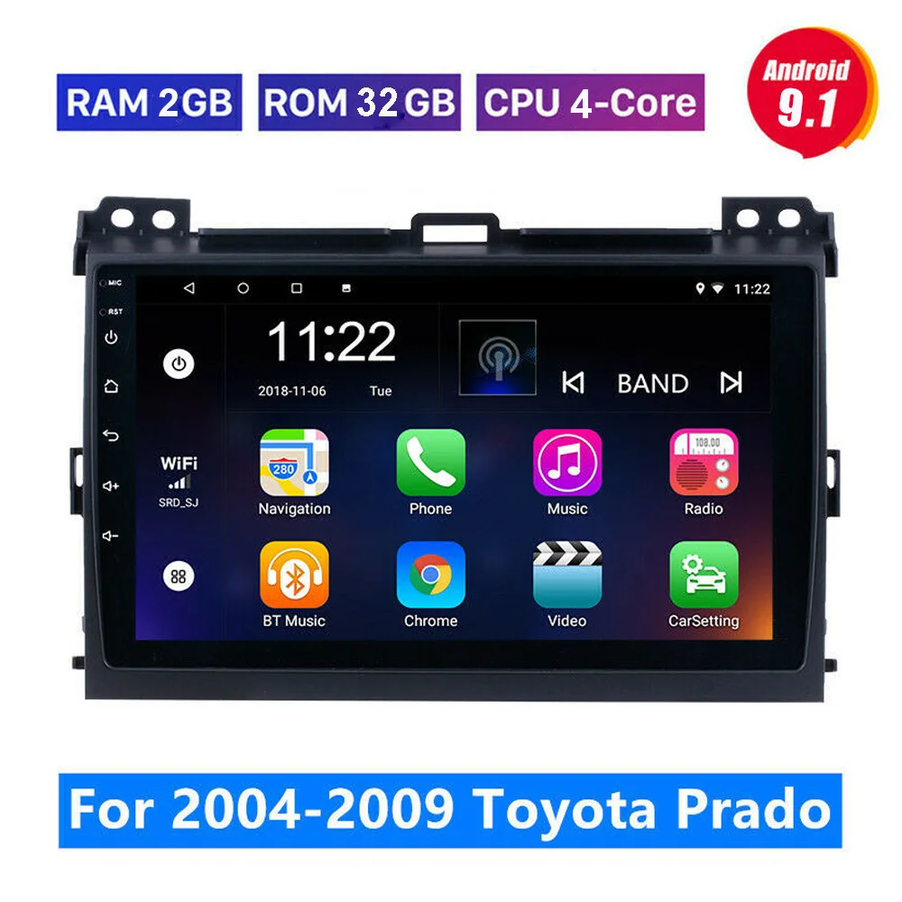 Автомагнитола 2Din с Android 9 1 мультимедийный плеер для Toyota Land Cruiser Prado 120 2004 2009 GPS