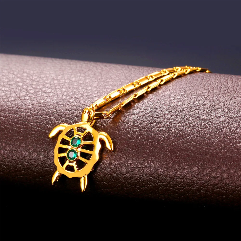

Collare Cute Sea Turtle Pendants Men Gold Color PNG Crystal Animal Hollow Papua New Guinea Jewelry Necklace Women P991