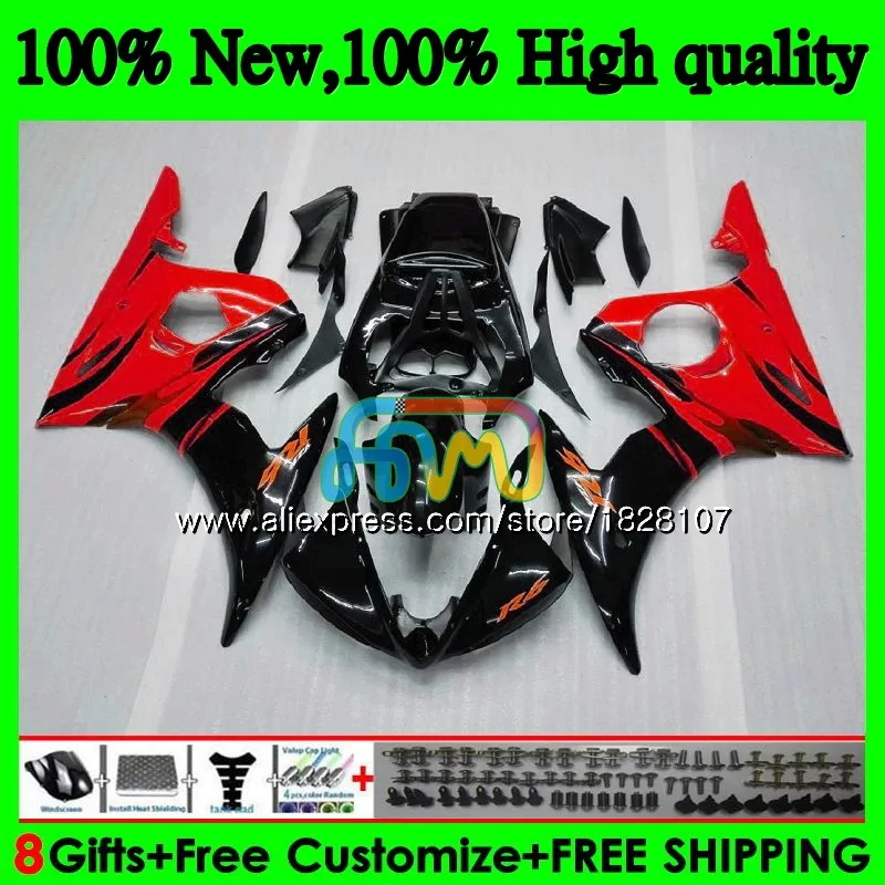 Корпус для YAMAHA красным пламенем YZF R6 S R6S 06-09 YZFR6S 06 07 08 09 52BS. 122 YZF600 YZF-600 YZF-R6S 2006 2007 2008 2009 обтекатели - Цвет: No. 1