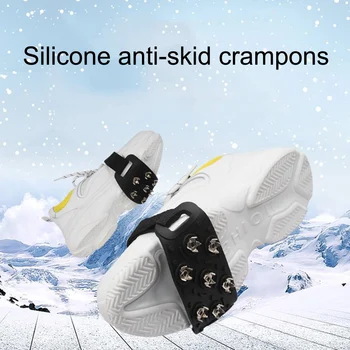 

7-Teeth Snow Ice Crampons Elastic Rubber Anti Slip Walking Cleat Ice Gripper Shoe Spikes Grips For Outdoor Winter Activities