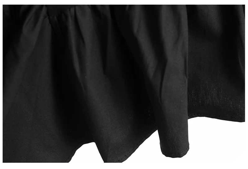 [EAM] Women black square split joint temperament T-shirt New Round Neck Long Sleeve  Fashion Tide  Spring Autumn 2020 1Z451