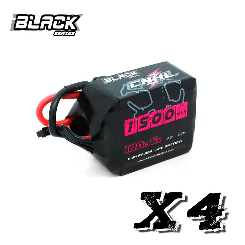 4 шт CNHL черная серия 1500 мА/ч 22 2 V 6S 100C Lipo Батарея для Vortex Никелированное покрытие