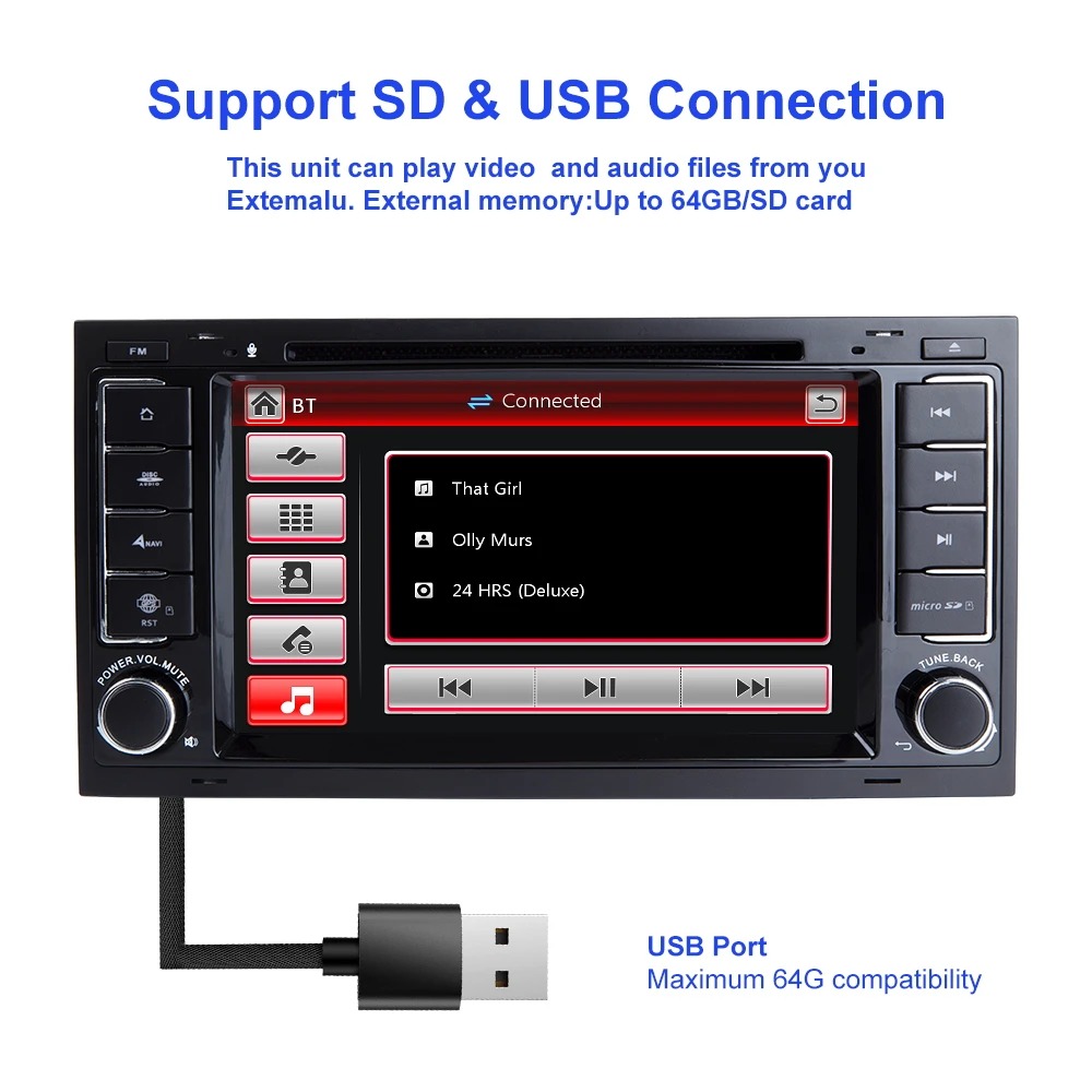 ZLTOOPAI Car Multimedia Player 2 Din Car DVD Player For VW/Volkswagen Touareg Auto Radio GPS Stereo