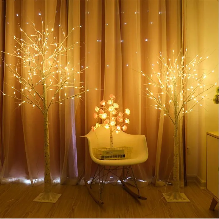 

Silver Birch Shining Small Tree Lights LED Artificial Rose Tree Lights New Year Colorful Lights Home Decoration Manufacturers Di