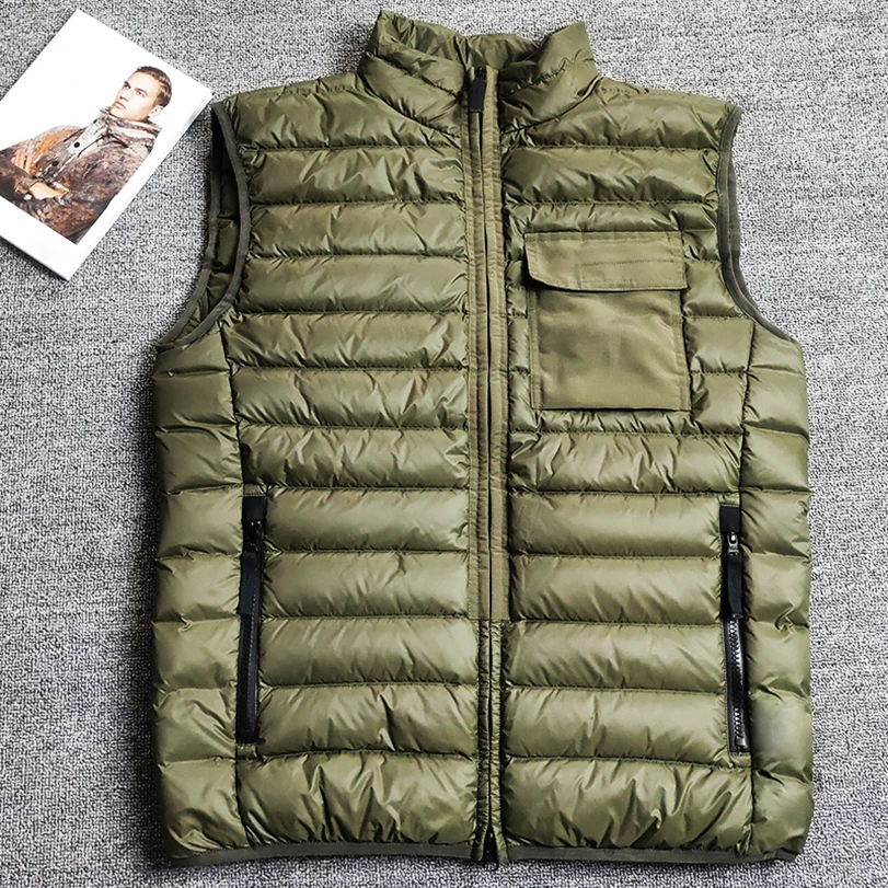 Top quality autumn/winter classic embroidery 95% high quality white duck down men's and women's down vest leisure down jacket mens down jacket