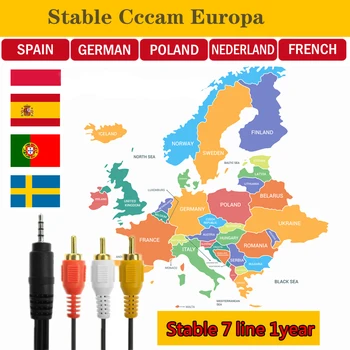 

Europe stable cccam for spain portugal germany support 7 lines 12 months cccams satellite tv set top receiver DVB T2