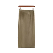 Винтажная плиссированная юбка миди, офисная, женская, элегантная, корейская мода, женская, эластичная талия, одноцветная, юбки, повседневная, Faldas Mujer