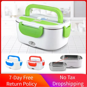 

Electric Lunch Box Food Heater Office School Pinic Stainless Steel Heating Container Storage Lunchbox Mini Rice Cooker 110/220V