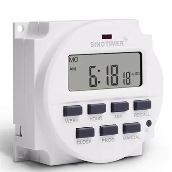 

SINOTIMER TM618N-2 220V LCD Digital AC Programmable Timer Switch With UL Listed Relay Inside with Countdown Time Function