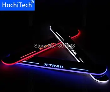 

New arrival 2pcs excellent Car style Led moving door scuff, car pedal, door sill plate steps light for nissan x-trail 2014 2015