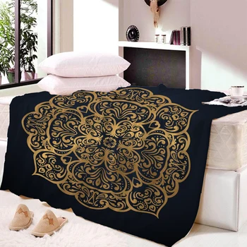

Mandala Blanket for Adults Microfiber Bohemian Plush Sherpa Throw Blanket on Bed Thin Quilt cobertor Bedding