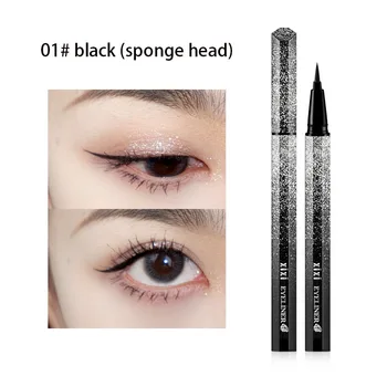 

Xixi starry sky eyeliner pencil soft hair sponge brush liquid smooth eye liner gel long lasting waterproof black brown AC133