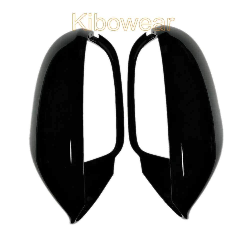 BLACK Side Mirror Cap Covers for Auto A6 C7 C7.5 S6 4G 2012 2013 2014 2015 2016 2017 2018 rear view wing case pair_voghion.com
