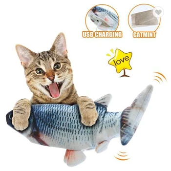 

Electronic Pet Cat Toy Electric USB Charging Simulation Fish Toys for Dog Cat Chewing Playing Biting Supplies 30cm
