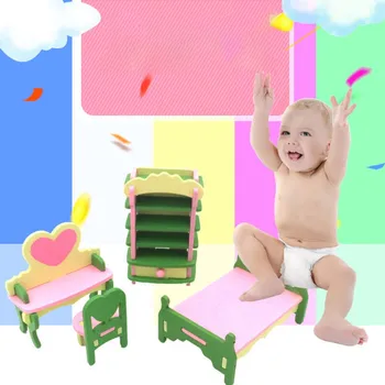 

3D Dollhouse Non-toxic Miniature House For Furniture Children Role-playing Games Toys Building Blocks Sets Wooden Dolls