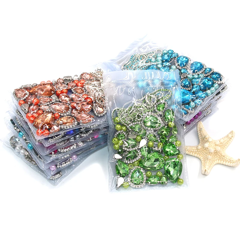 Glass Rhinestones Teardrop Shape Mix Size Glass Crystal Strass Pointback Claw Setting/Cup Chain Rim Rhinestones For Clothing/Wedding Decorations