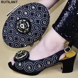 Новая роскошная дизайнерская обувь для женщин, Итальянская обувь с металлическим украшением и сумочкой в комплекте, комплект из туфель и