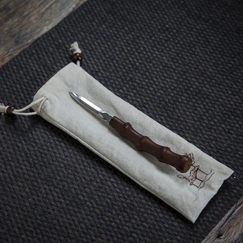 Chinese Puer Tea Knife Ceremony Prying Handmade Vintage Insert Sandalwood Tea Knife Needle Green Te Verde Chino Teaware 50