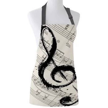 

Music, Notes, Sheet Music Print Apron Print Unisex Kitchen Bib with Adjustable Neck for Cooking Gardening