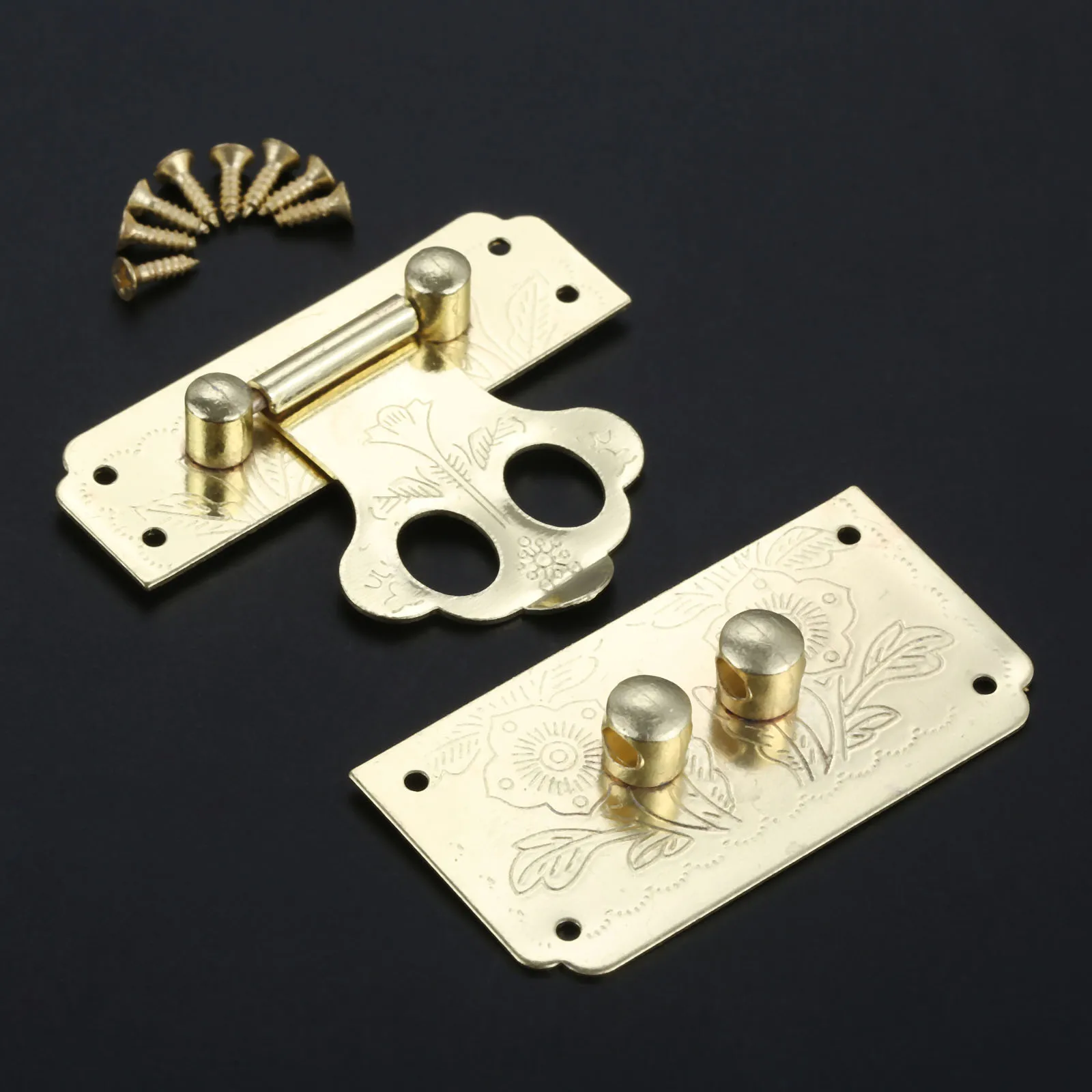Vintage Furniture Clasp Buckle Lock Box Hasp Lock Catch Latches for Jewelry Box Suitcase Furniture Hardware 53*45mm with Screws