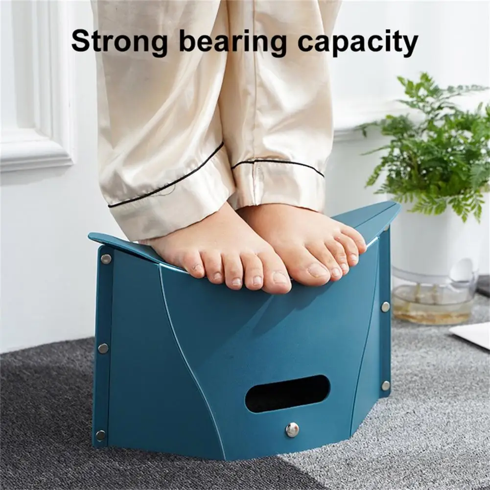 Folding Stool Plastic Storage Stool Retractable Stylish Brief Simple Design Collapsible Portable