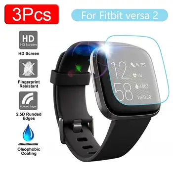 

3Pcs Transparent Anti-Fingerprint Fitness Smart sport Wristband Bracelet clear Full Cover Protective Film for Versa 2