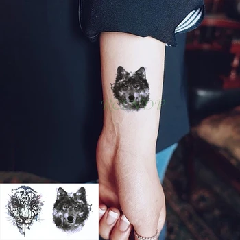 

Waterproof Temporary Tattoo Sticker wolf tiger animal Tatto Flash Tatoo Hand Wrist Foot Arm Neck Fake Tattoos For Men Women