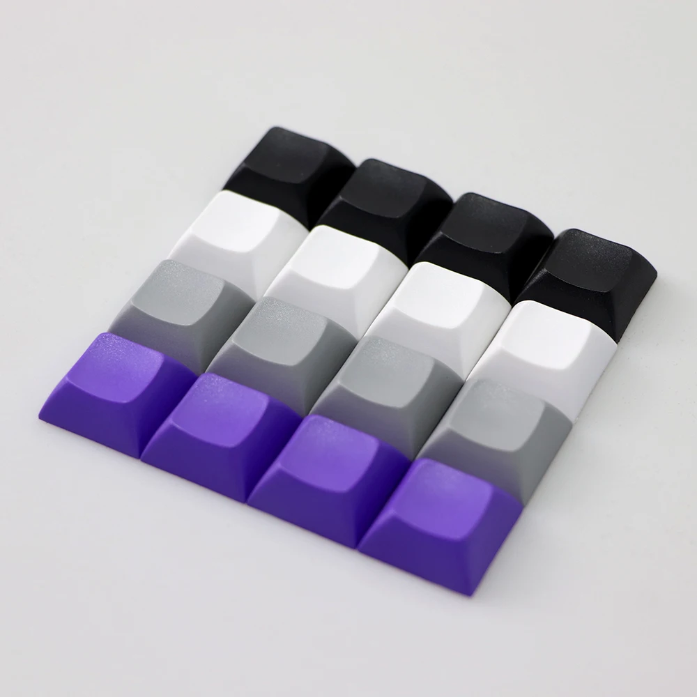 Pbt dsa Keycap 1u смешанный цвет черный белый серый фиолетовый колпачки для игр