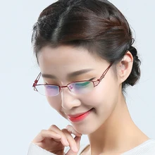 Vazrobe квадратные очки для глаз оправы для женщин полуобода оправы для оптических очков сплав женские очки элегантные ультралегкие миопическая линза