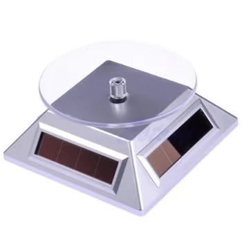 

360 Rotating Turn Table Plate Solar Power For Watch Phone Jewelry Display Stand 62KE