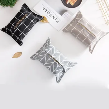 

New Tissue Box Napkin Holder Case Kitchen Living Room Car Paper Holder Case Container Cotton Linen Home Decoration